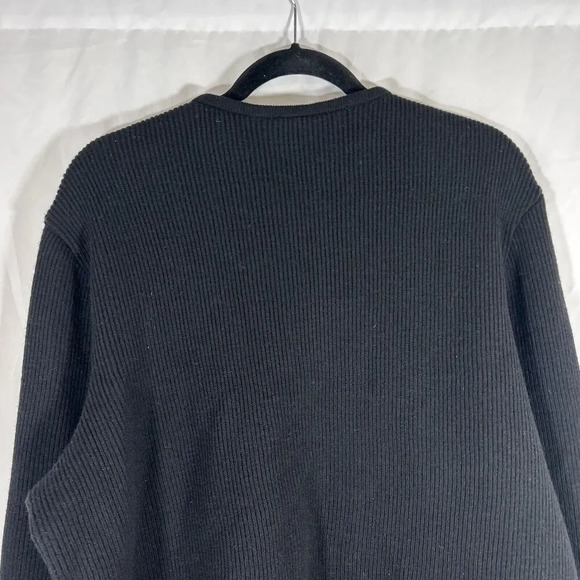 Coldwater Creek Jacket Women's XL Black Leather Wool Ribbed Full Zip Pockets - Picture 7 of 8